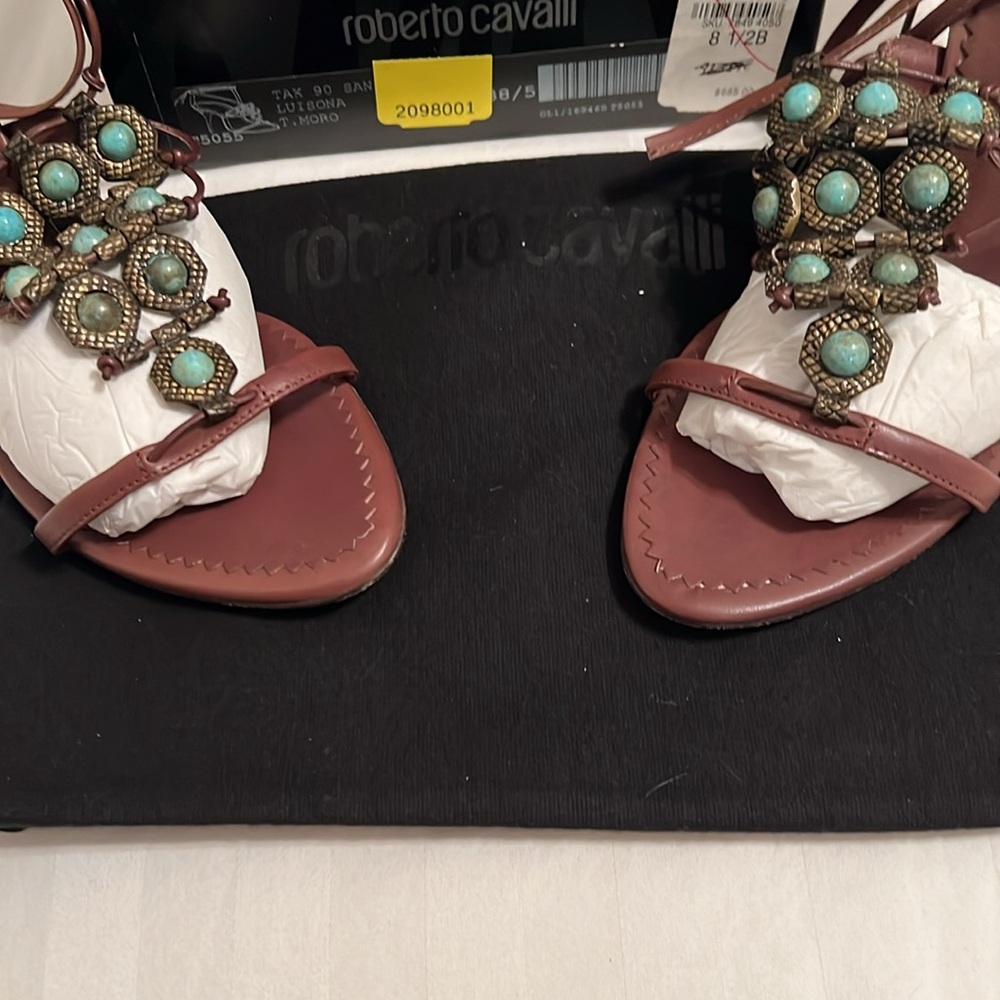 Roberto Cavalli Brown Heels Size 38 1/2 NWT - Picture 14 of 15